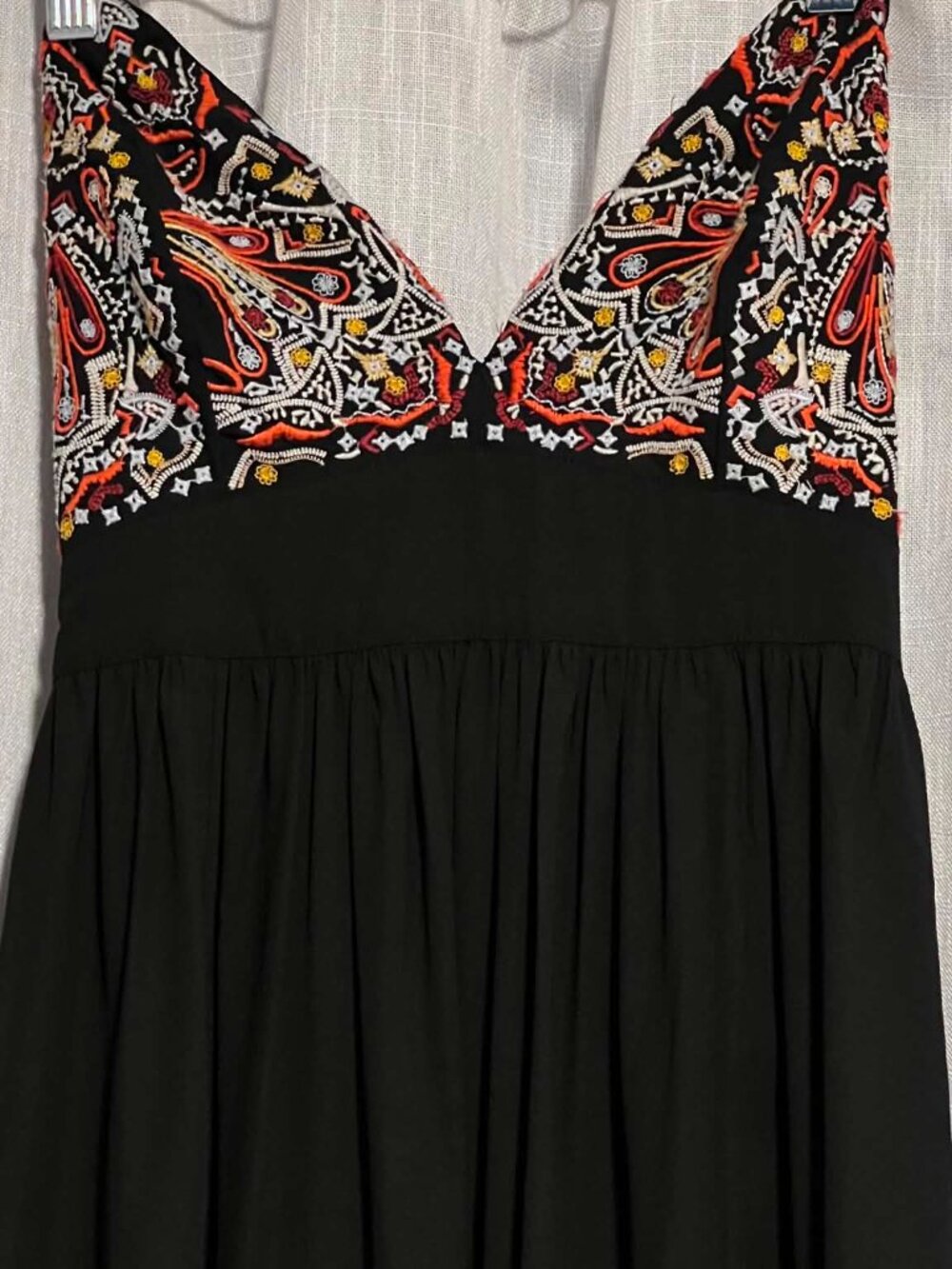 Abercrombie & Fitch Maxi Dress Spaghetti Straps Embroidered Size S - Picture 6 of 9